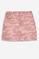 Thumbnail for your product : Topshop Pink Camouflage Denim Skirt