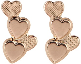 Candela 14K Yellow Gold Four Heart Cluster Stud Earrings