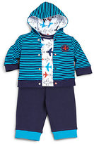 Thumbnail for your product : Offspring Infant's Three-Piece Airplanes & Stripes Reversible Hoodie, Bodysuit & Pants Set
