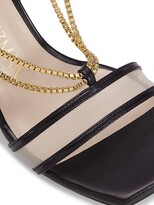 Thumbnail for your product : Stuart Weitzman Roxanna Chain-Detail Mesh & Leather High-Heel Sandals