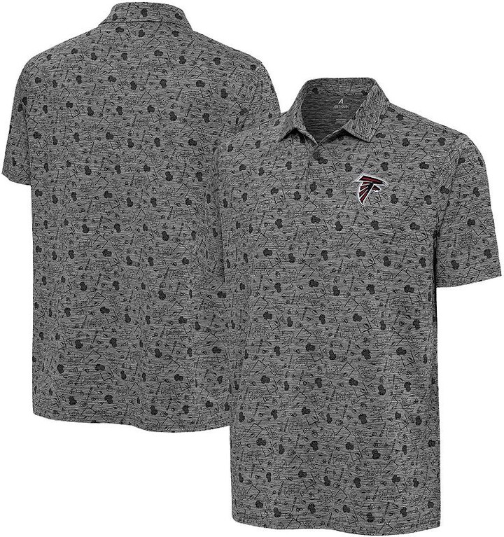 Men's Antigua Heather Black Atlanta Falcons Relentless Polo