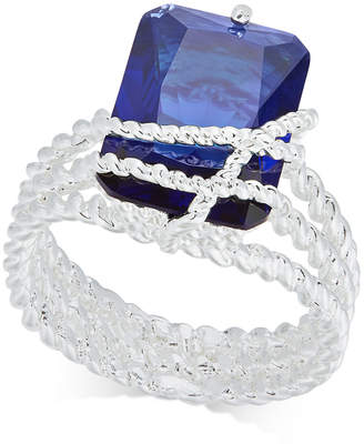 Charter Club Silver-Tone Blue Stone Multi-Row Wrap Ring, Created for Macy's