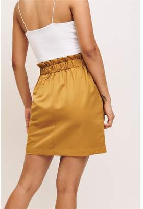 Dynamite Avery Belted Mini Skirt - FINAL SALE Gold Brown Mix Beige