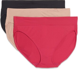  Warners Womens Blissful Benefits By Warners Seamless Brief  Panty 3 Pack Underwear