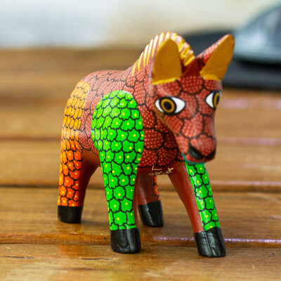 Bungalow Rose Handmade Delightful Donkey Wood Alebrije Figurine