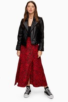 Thumbnail for your product : Topshop TALL Red Spot Double Split Midi Skirt