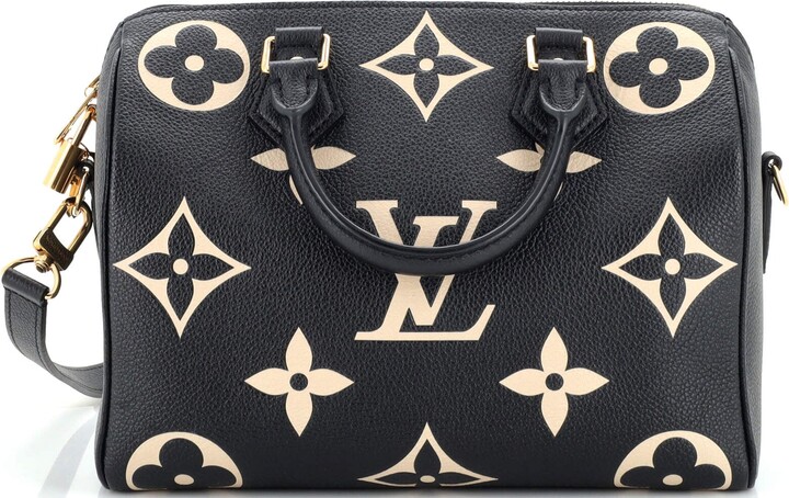 Louis Vuitton Speedy Bandouliere NM Bag Bicolor Monogram Empreinte Giant Nano Black