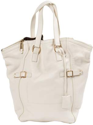 Saint Laurent Downtown White Leather Handbags