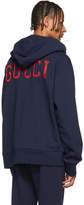 Thumbnail for your product : Gucci Navy NY Yankees Edition Patch Zip Hoodie