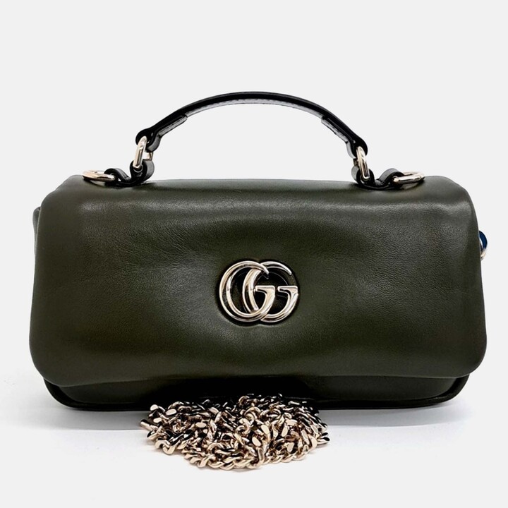 Gucci Black Leather GG Milano Small Top Handle Bag