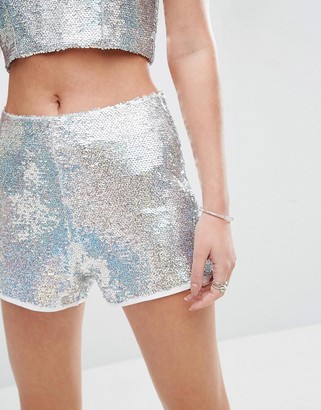 Glamorous High Waisted Sequin Shorts Co-Ord