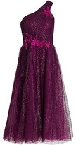 Thumbnail for your product : Marchesa Notte Glitter Tulle One-Shoulder Dress