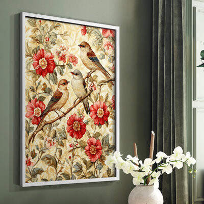 Red Barrel Studio WM MORRIS Series CXLIV -Premium Framed Print -Ready to Hang - No Nails Required