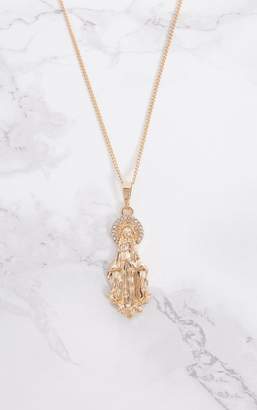 PrettyLittleThing Silver Renaissance Saint Diamante Halo Necklace