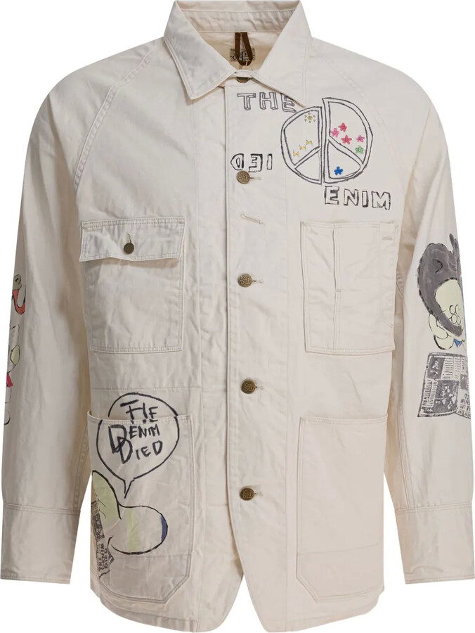 KAPITAL Graphic-Print Cotton Shirt Jacket