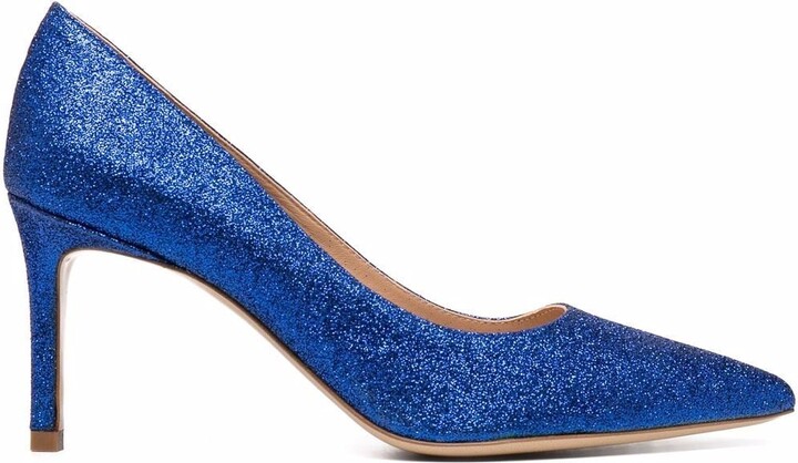 blue glitter pumps