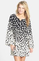 Thumbnail for your product : Painted Threads Floral Print Bell Sleeve Skater Dress (Juniors)