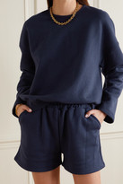 Thumbnail for your product : Frankie Shop Jaimie Oversized Cotton-jersey Sweatshirt And Shorts Set - Navy