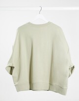 Thumbnail for your product : ASOS DESIGN Curve boxy sweatshirt with wide sleeve in olive