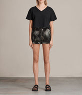 Thumbnail for your product : AllSaints Emen Neluwa Palm Silk Shorts