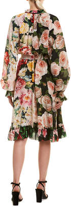 Dolce & Gabbana Floral Silk A-Line Dress
