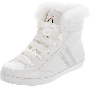 O Jour Rabbit-Fur Lace-Up Sneakers