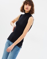 Thumbnail for your product : Maison Scotch Sleeveless Mock Neck Rib Top