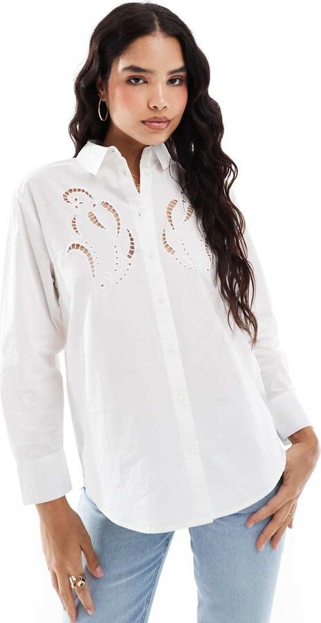 Stradivarius square neck long sleeve top in bright pink ShopStyle