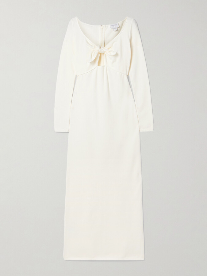 Giambattista Valli Tie-front Cutout Stretch-knit Maxi Dress - Ivory