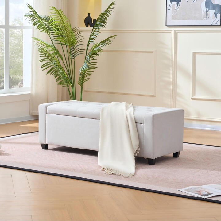 GDFStudio Lena Living Room Ottoman with Storage