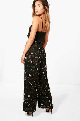 boohoo Woven Floral Wide Leg Trousers