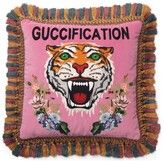 Thumbnail for your product : Gucci Velvet cushion with tiger embroidery
