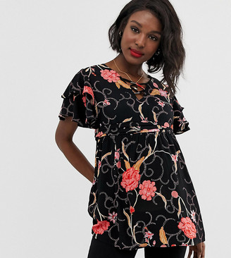 Mama Licious Mama.Licious Mamalicious floral flutter sleeve blouse Mama Licious Mama.Licious Mamalicious floral flutter sleeve blouse