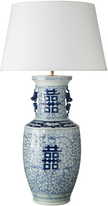 OKA Shenzu Ceramic Chinese Table Lamp - Blue