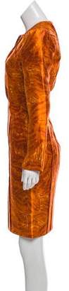 Oscar de la Renta Printed Silk Dress w/ Tags Orange Printed Silk Dress w/ Tags