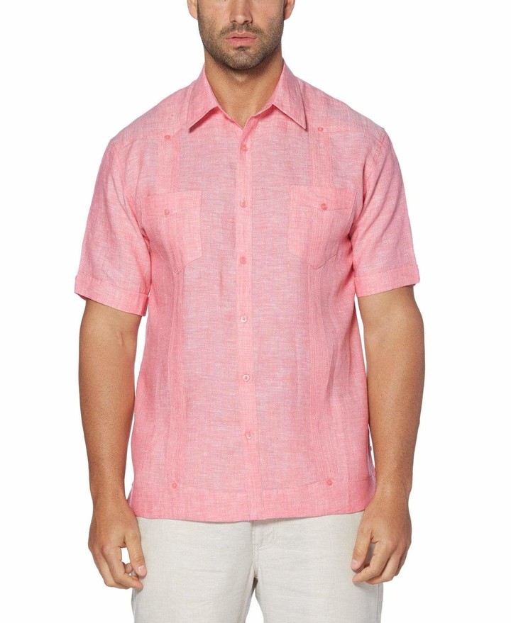 Cubavera Big & Tall Linen Two-Tone Guayabera Shirt - ShopStyle