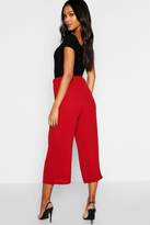 Thumbnail for your product : boohoo Libby Tie Waist Woven Crepe Culottes