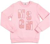 Thumbnail for your product : MSGM LOGO EMBROIDERED COTTON SWEATSHIRT