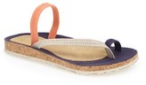 Thumbnail for your product : OTZ 'Diana' Stonewashed Linen Toe Strap Comfort Sandal (Women)