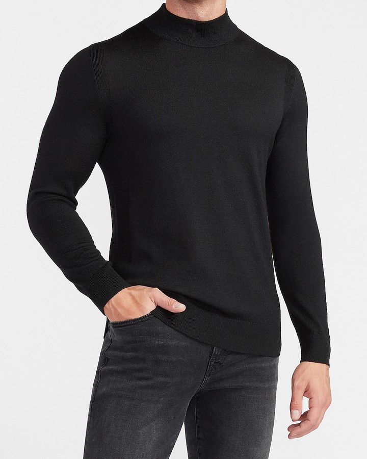 Express Merino Wool-Blend Mock Neck Sweater - ShopStyle