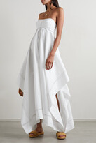 Thumbnail for your product : A.L.C. Blanca Asymmetric Crochet-trimmed Cotton Maxi Dress - White