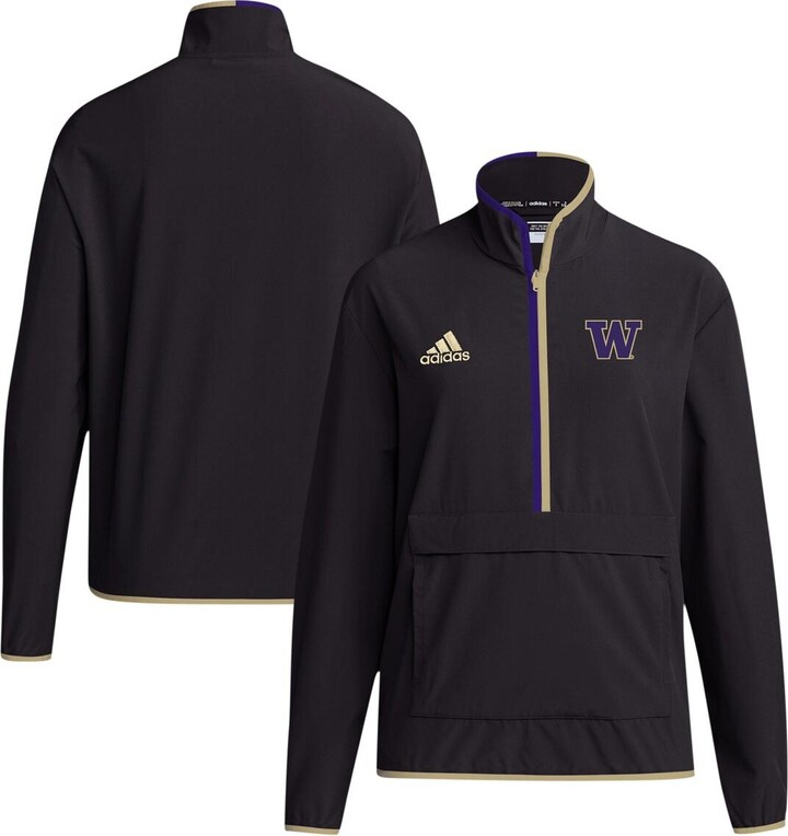 Adidas Men's Black Washington Huskies 2024 Coaches Sideline Half-Zip Jacket