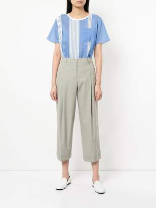 Jil Sander Navy cropped pleated trousers
