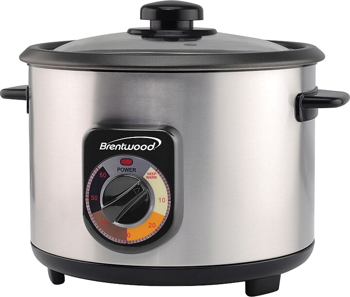 Brentwood 10-Cup Uncooked/20-Cup Cooked 700-Watt Stainless Steel Crunchy Persian Rice Cooker with Lid, (TS-1020S)