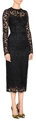 Dolce & Gabbana Long-Sleeve Lace Dress
