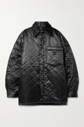 Acne Studios Quilted Padded Satin Jacket - Black