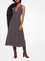 Thumbnail for your product : MICHAEL Michael Kors Leaf-Print Silk Dress