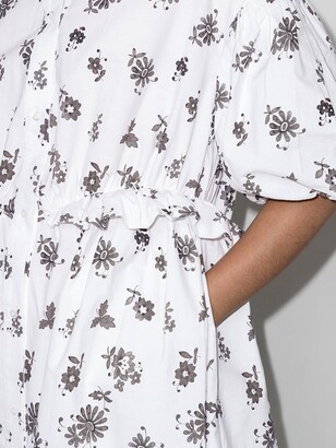 Simone Rocha Floral-Print Cotton Shirtdress