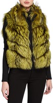 Thumbnail for your product : Gorski Nylon & Fox Fur Reversible Chevron Vest