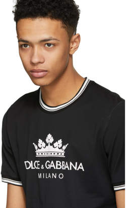 Dolce & Gabbana Black Crown Logo T-Shirt